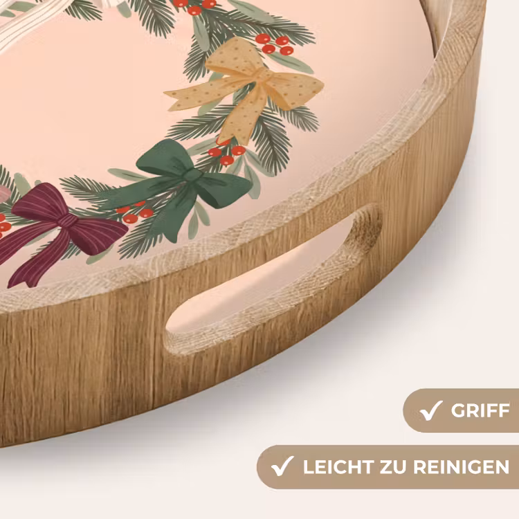 Tablett - Weihnachtskranz – Schleifen – Weihnachten — 5