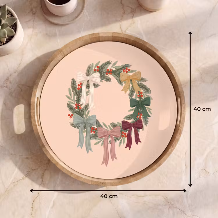 Tablett - Weihnachtskranz – Schleifen – Weihnachten — 9
