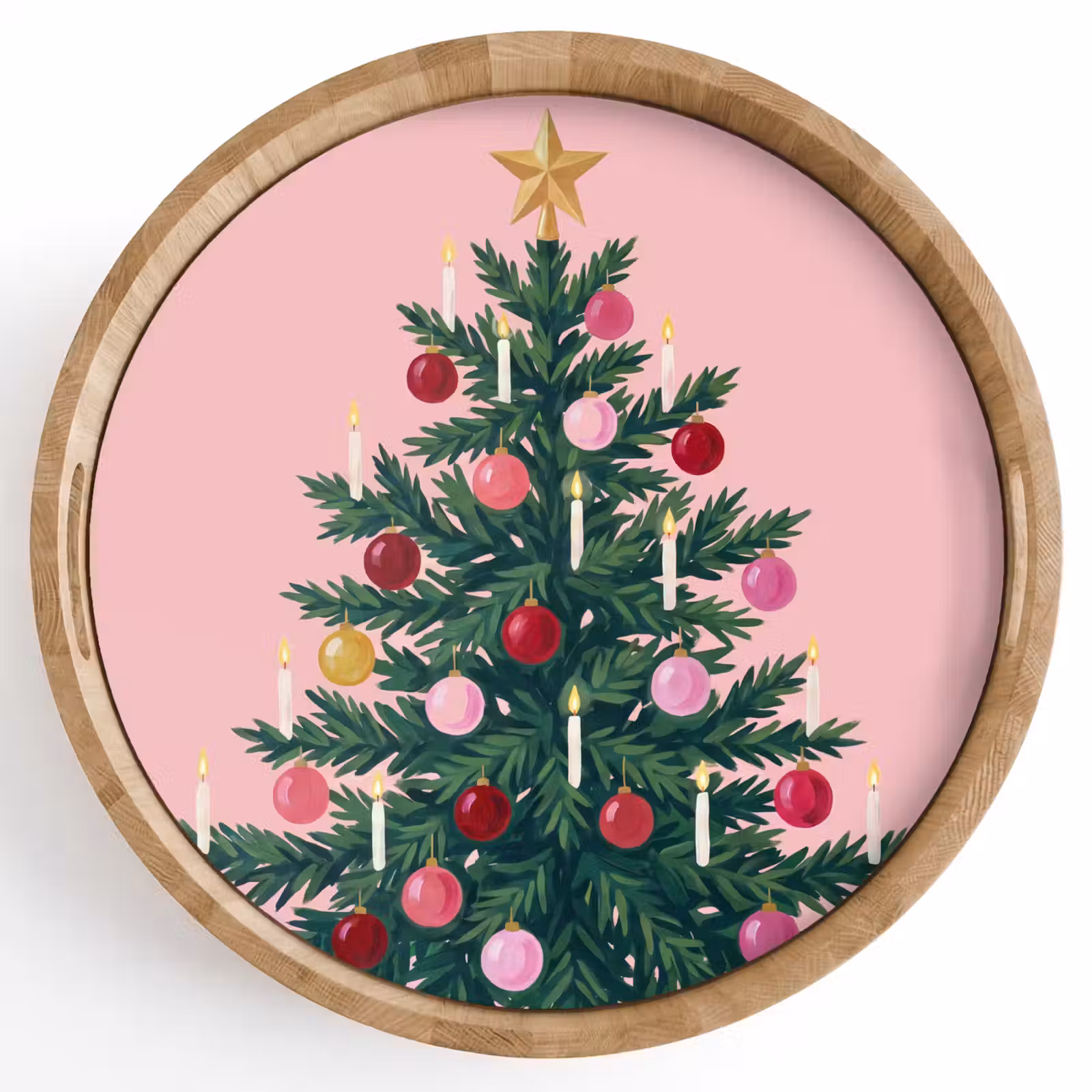 Tablett - Weihnachtsbaum – Weihnachten – Rosa — 1