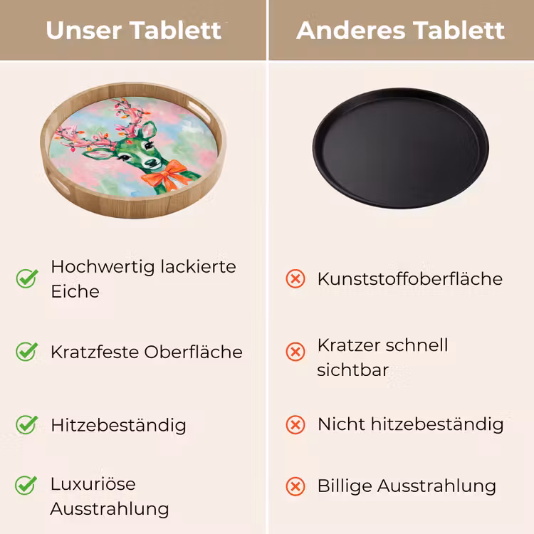 Tablett - Hirsch – Weihnachten – Tiere — 3