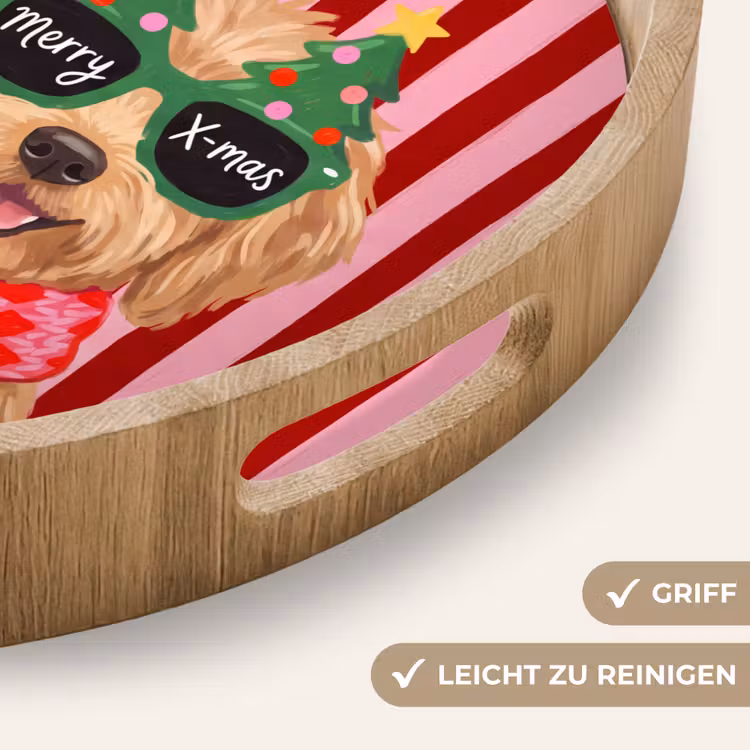 Tablett - Hund – Weihnachten – Rot — 5