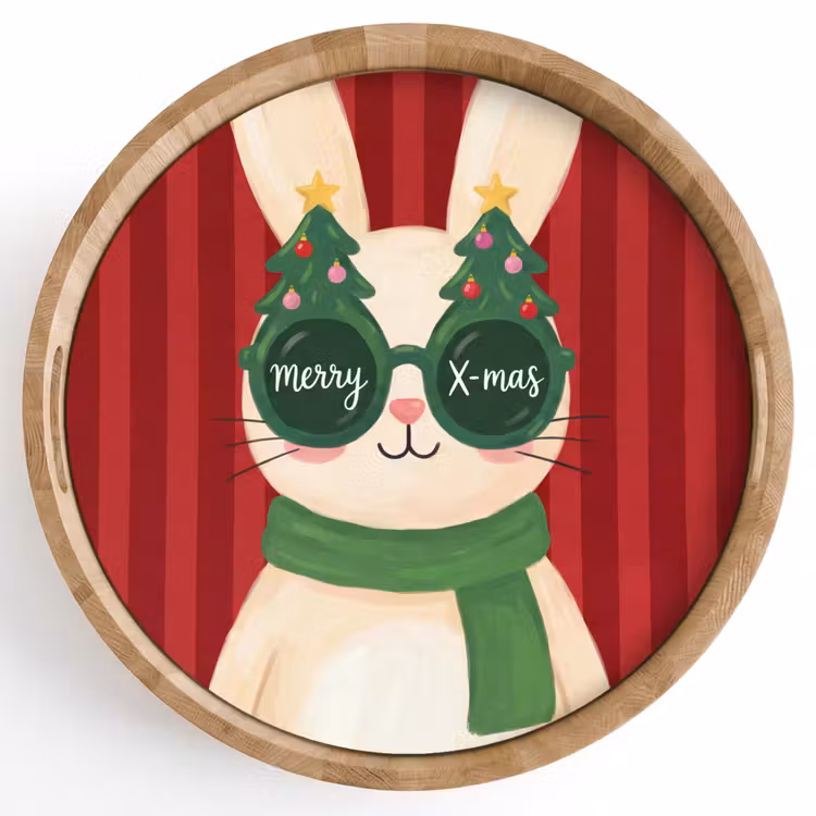 Tablett - Kaninchen – Weihnachten – Tiere — 1