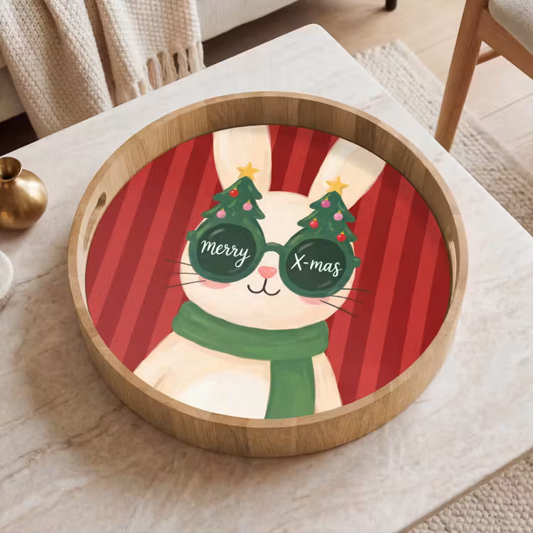 Tablett - Kaninchen – Weihnachten – Tiere — 2