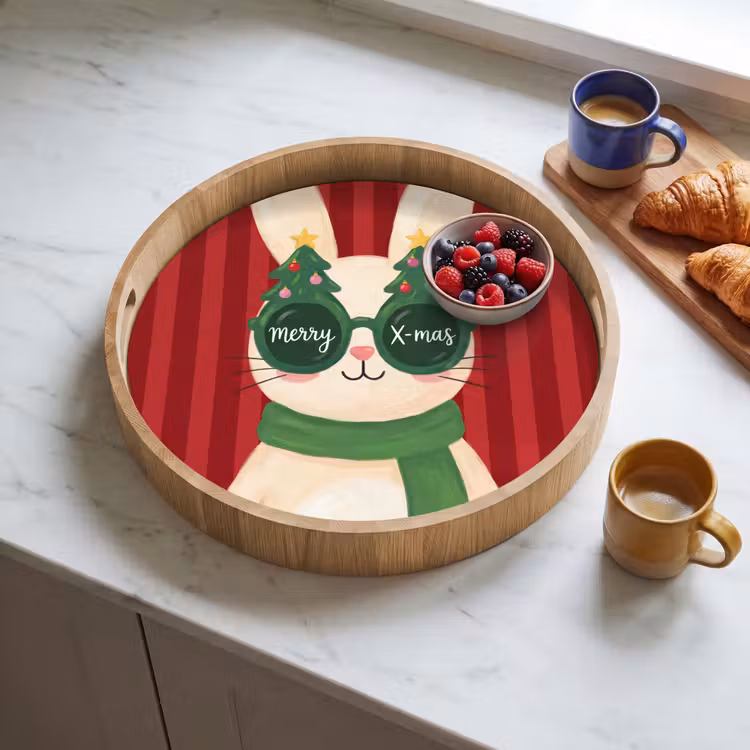 Tablett - Kaninchen – Weihnachten – Tiere — 4