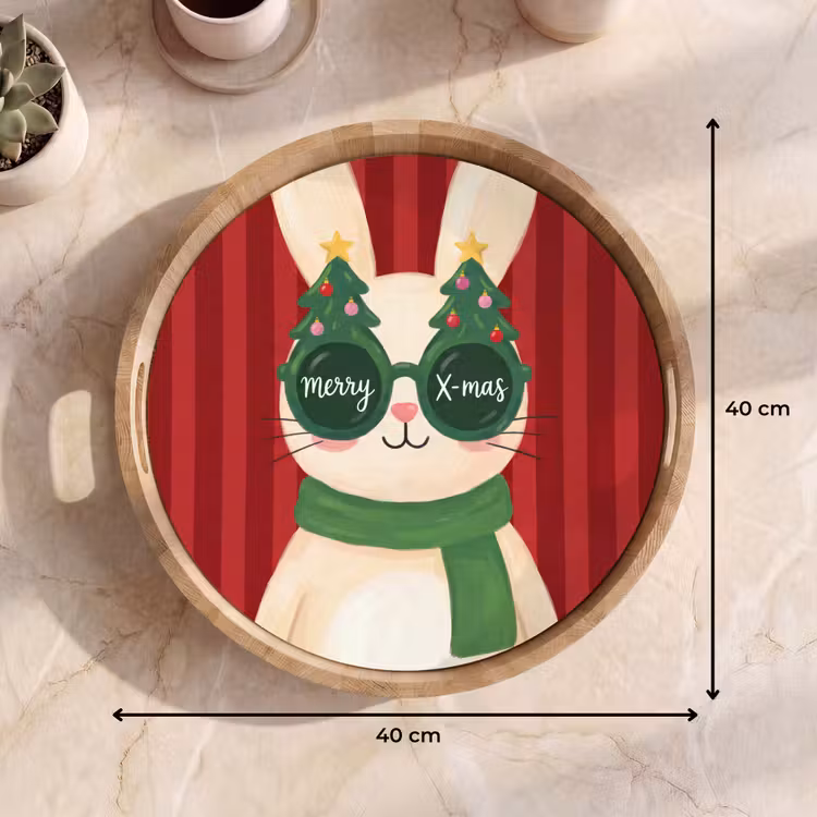 Tablett - Kaninchen – Weihnachten – Tiere — 9