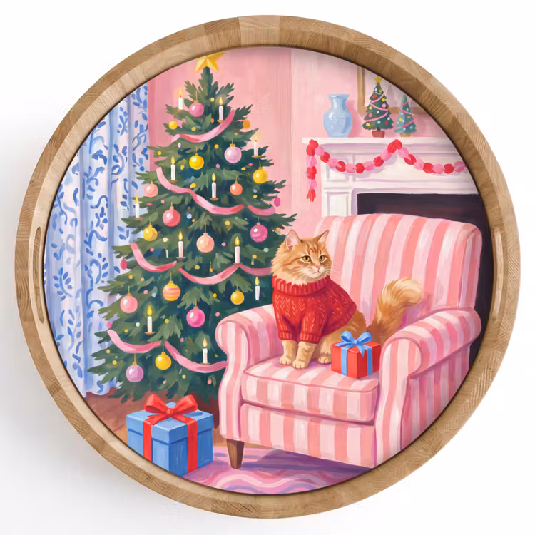 Tablett - Katze – Weihnachten – Inneneinrichtung — 1
