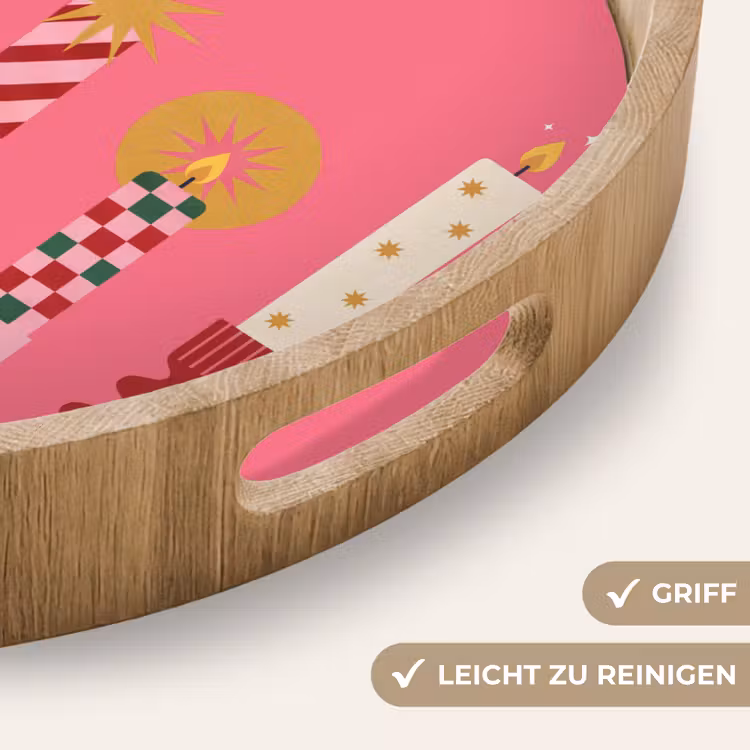 Tablett - Kerzen – Party – Rosa — 5