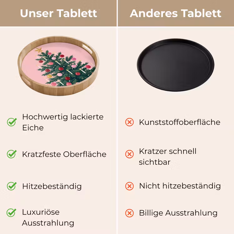 Tablett - Weihnachtsbaum – Weihnachten – Rosa — 3