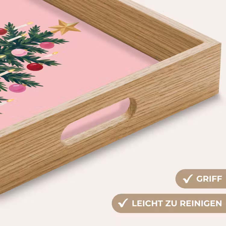 Tablett - Weihnachtsbaum – Weihnachten – Rosa — 5