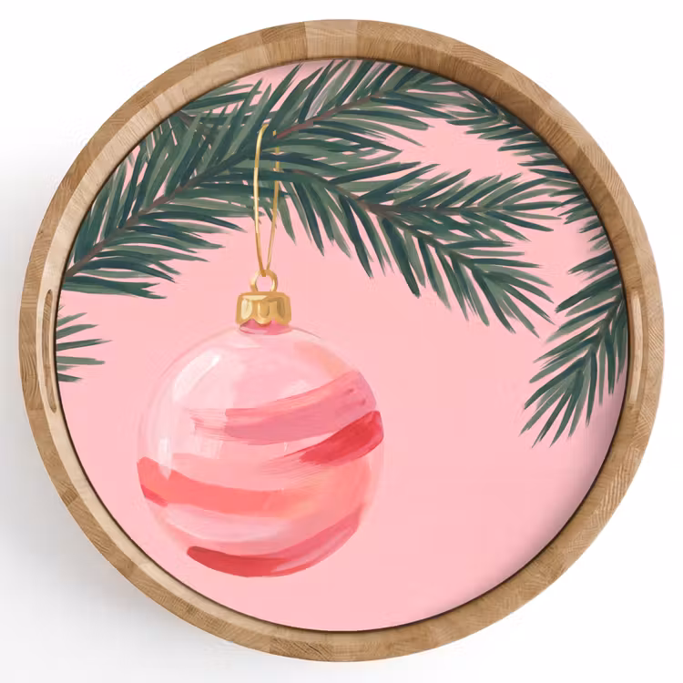 Tablett - Weihnachtskugel – Rosa – Weihnachten — 1