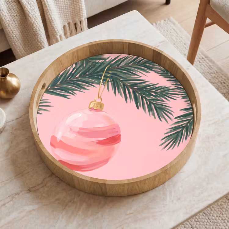 Tablett - Weihnachtskugel – Rosa – Weihnachten — 2