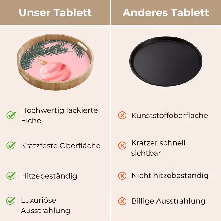 Tablett - Weihnachtskugel – Rosa – Weihnachten — 3