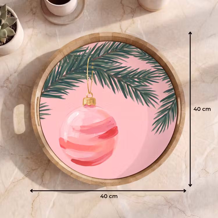 Tablett - Weihnachtskugel – Rosa – Weihnachten — 9