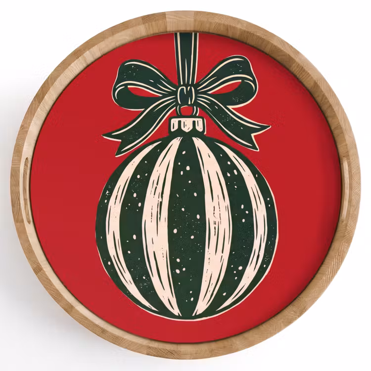 Tablett - Weihnachtskugel – Weihnachten – Rot — 1