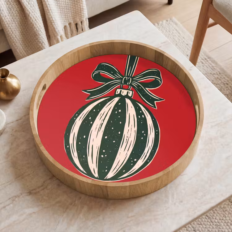 Tablett - Weihnachtskugel – Weihnachten – Rot — 2