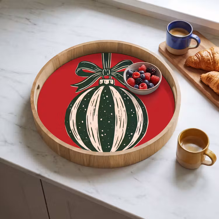 Tablett - Weihnachtskugel – Weihnachten – Rot — 4