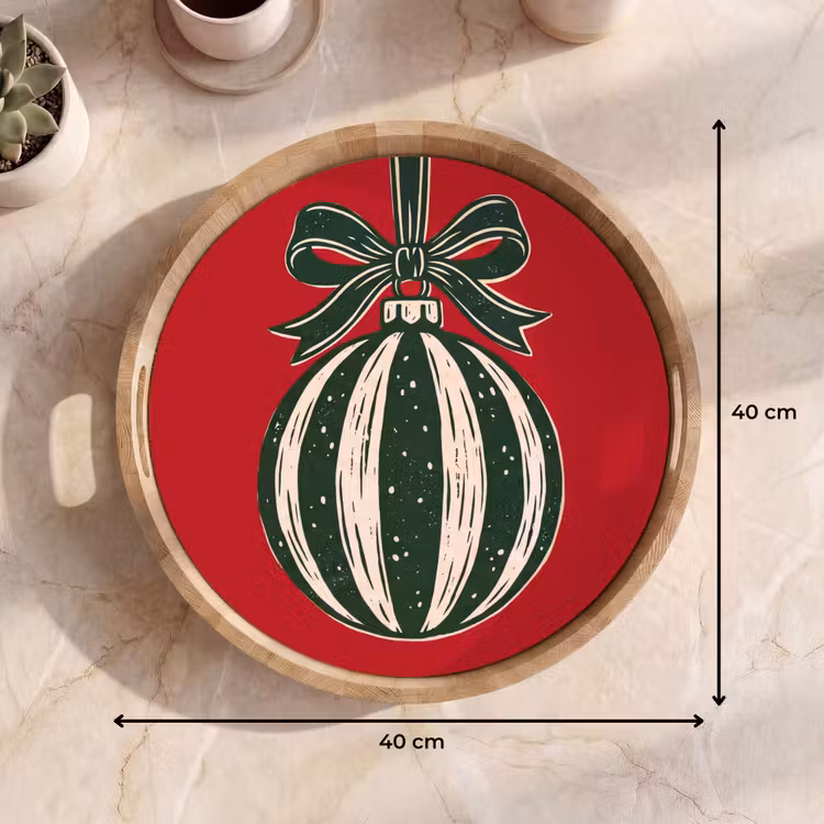 Tablett - Weihnachtskugel – Weihnachten – Rot — 9