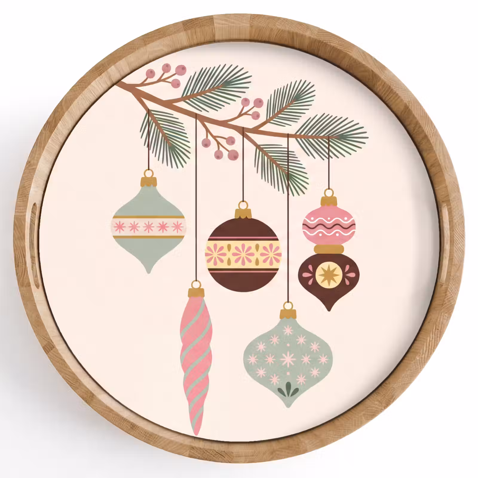 Tablett - Weihnachten – Christbaumschmuck – Zweig — 1