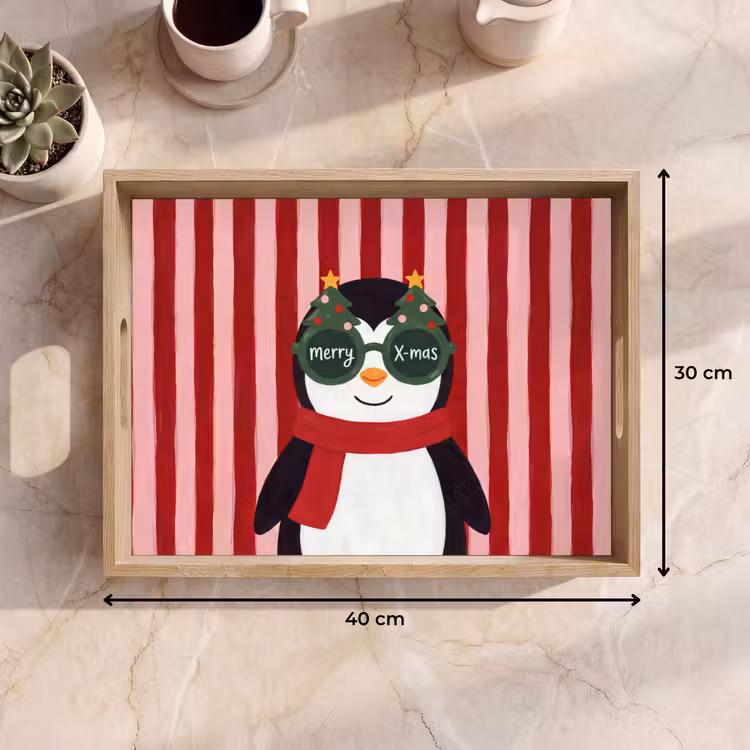 Tablett - Pinguin – Weihnachten – Illustration — 9