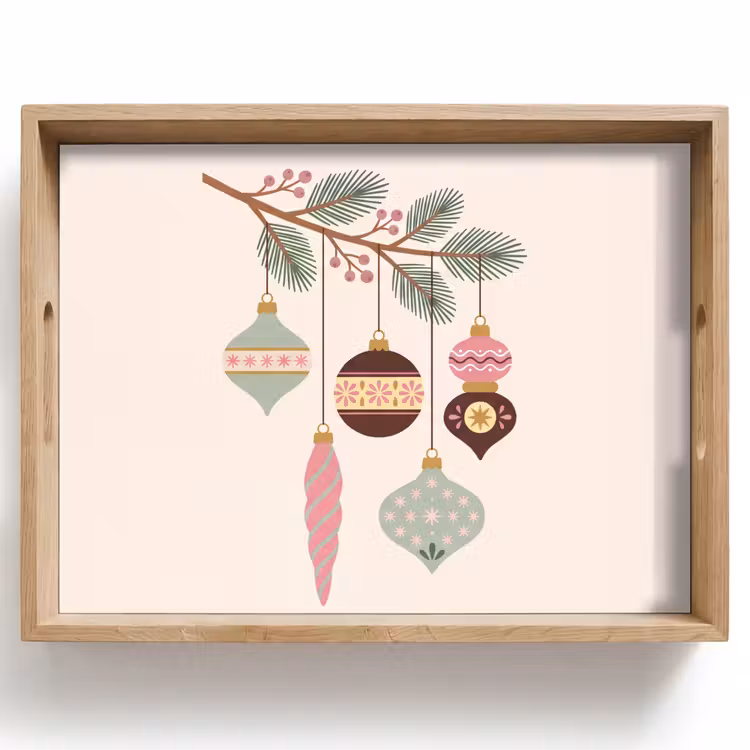 Tablett - Weihnachten – Christbaumschmuck – Zweig — 1
