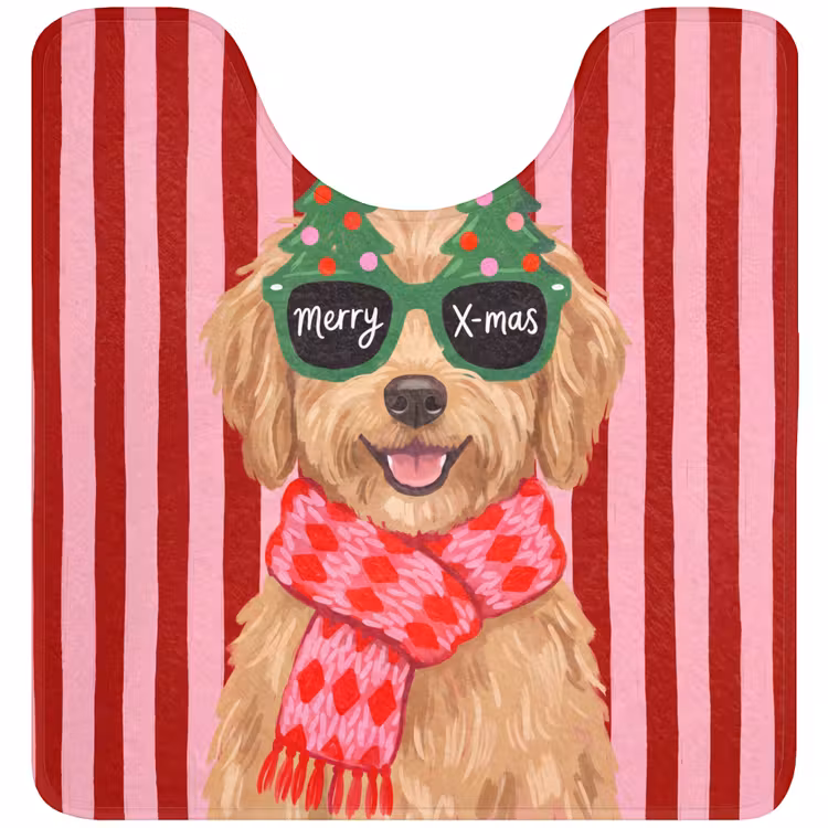 WC Vorleger - Hund – Weihnachten – Rot — 1