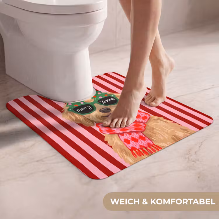 WC Vorleger - Hund – Weihnachten – Rot — 5