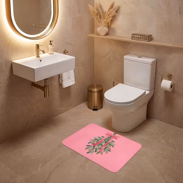 WC Vorleger - Pflanze – Band – Rosa — 4