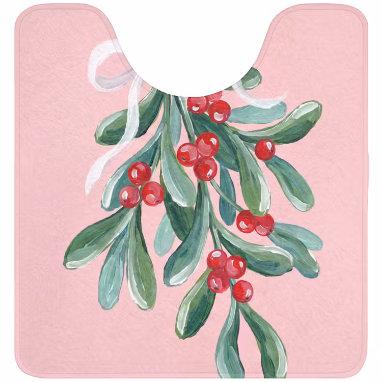 WC Vorleger - Pflanze – Weihnachten – Rosa — 1