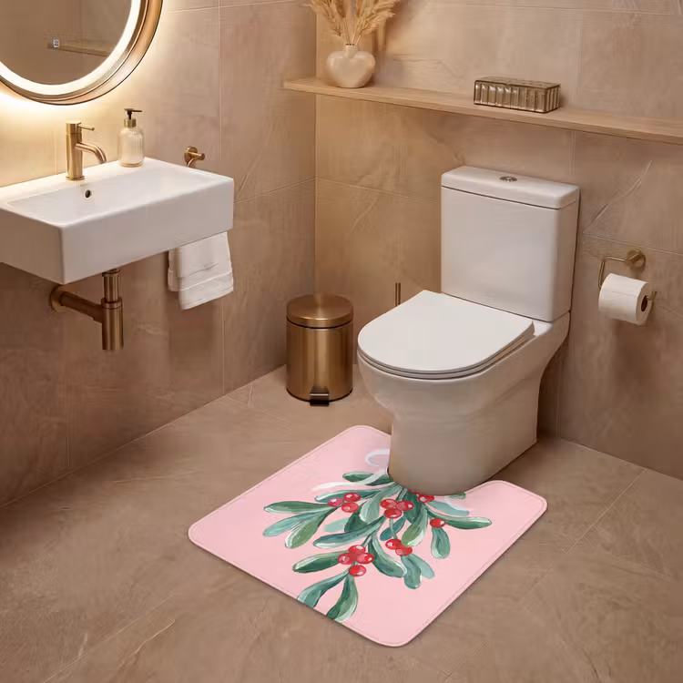 WC Vorleger - Pflanze – Weihnachten – Rosa — 4