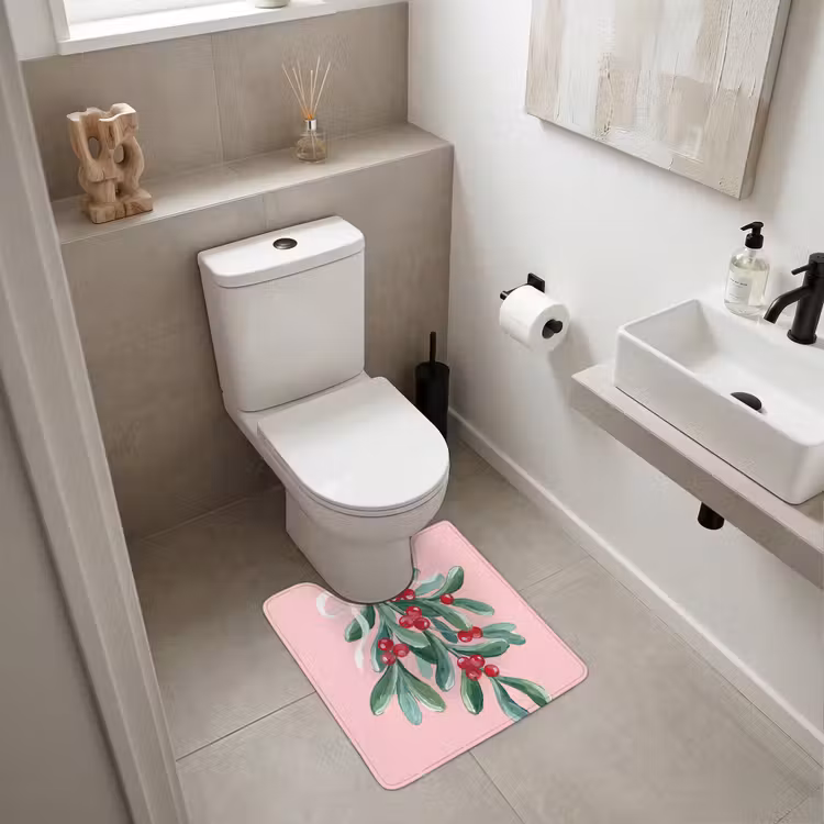 WC Vorleger - Pflanze – Weihnachten – Rosa — 6