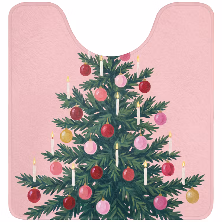 WC Vorleger - Weihnachtsbaum – Weihnachten – Rosa — 1