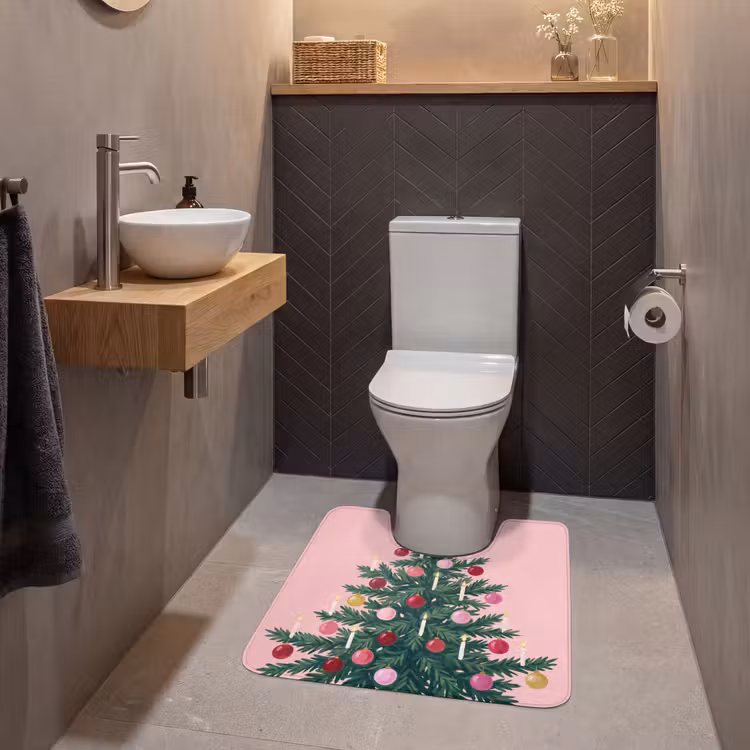 WC Vorleger - Weihnachtsbaum – Weihnachten – Rosa — 2