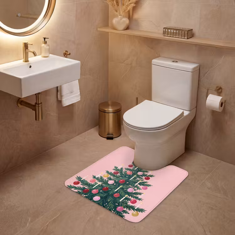 WC Vorleger - Weihnachtsbaum – Weihnachten – Rosa — 4