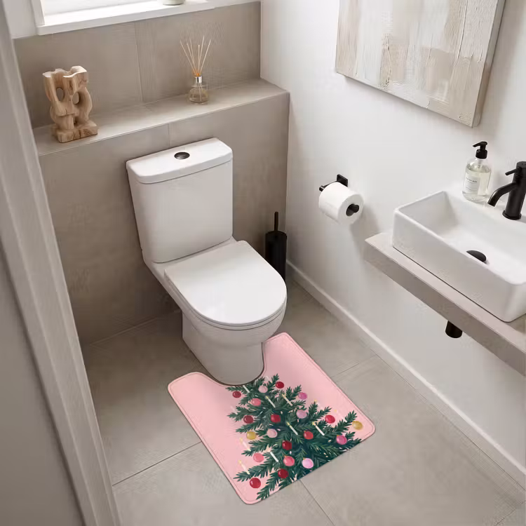 WC Vorleger - Weihnachtsbaum – Weihnachten – Rosa — 6