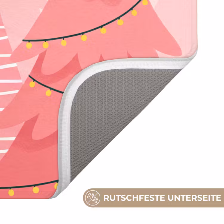 WC Vorleger - Weihnachtsbäume – Illustration – Rosa — 3