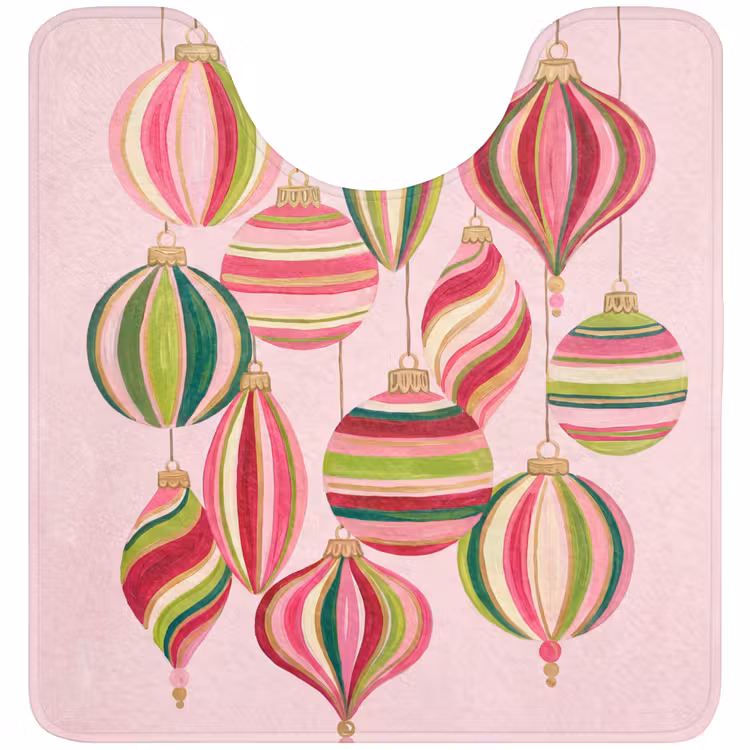 WC Vorleger - Weihnachtsdekoration – Gestreift – Rosa — 1