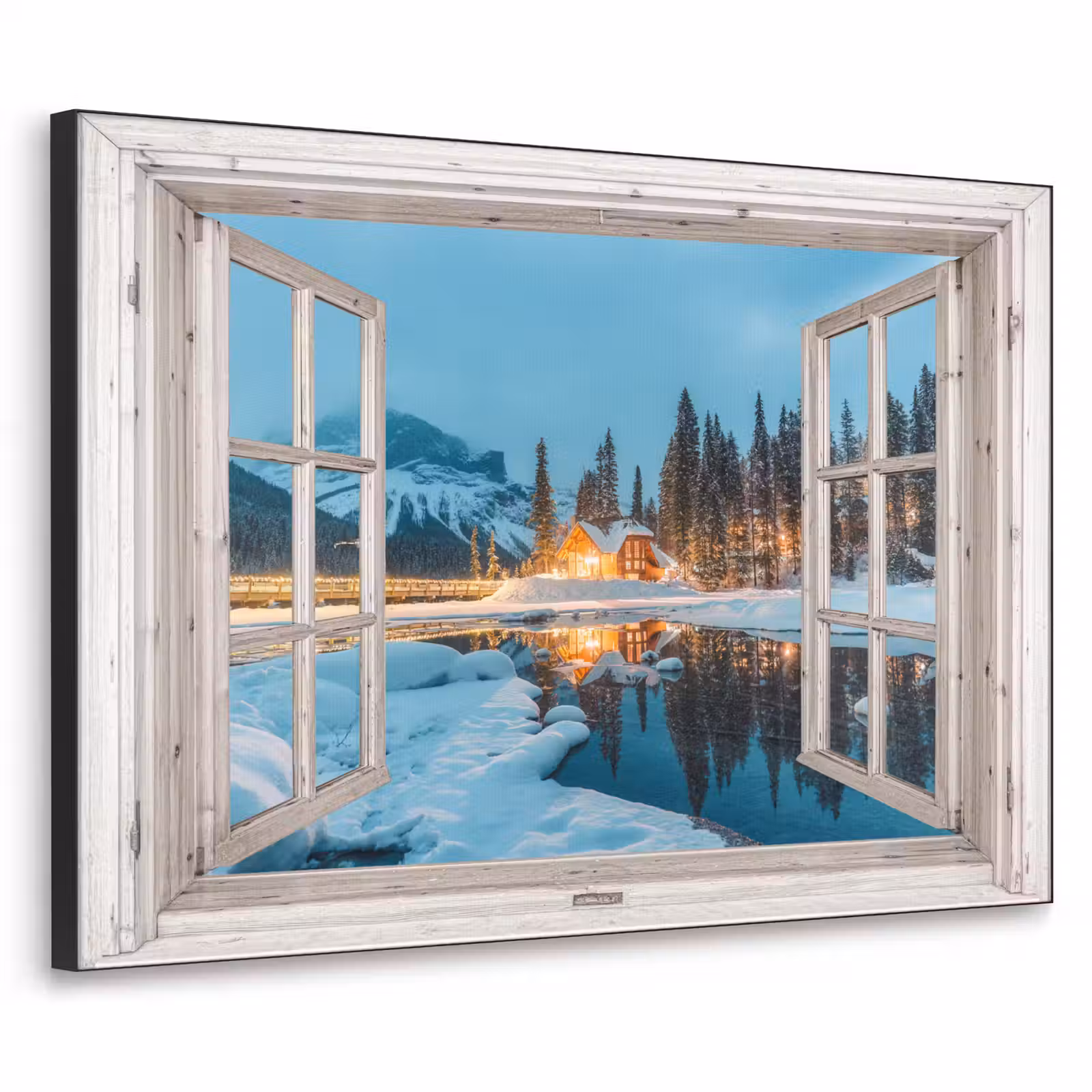 Art Frame - Durchblick - Winterlandschaft - Natur - Haus - Berge — 1