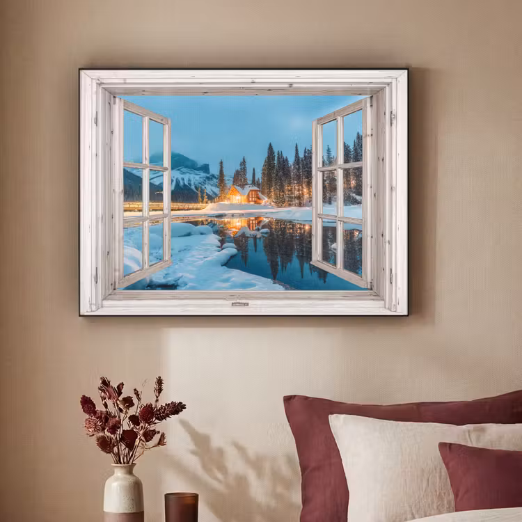 Art Frame - Durchblick - Winterlandschaft - Natur - Haus - Berge — 2