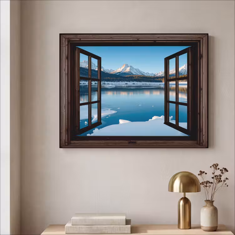 Art Frame - Durchblick - Winterlandschaft - See - Berge - Ausblicke — 4