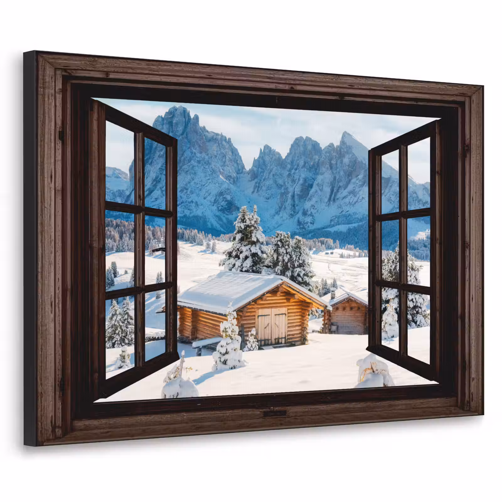 Art Frame - Aussicht - Winter - Landschaft - Hütte - Berge — 1