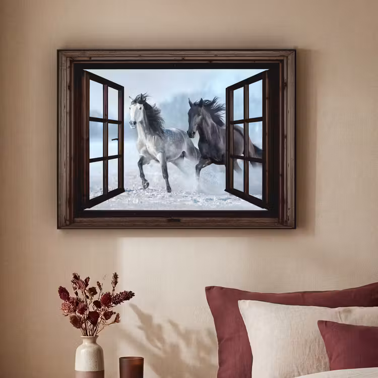 Art Frame - Pferde - Winter - Tiere - Natur - Durchblicken — 2