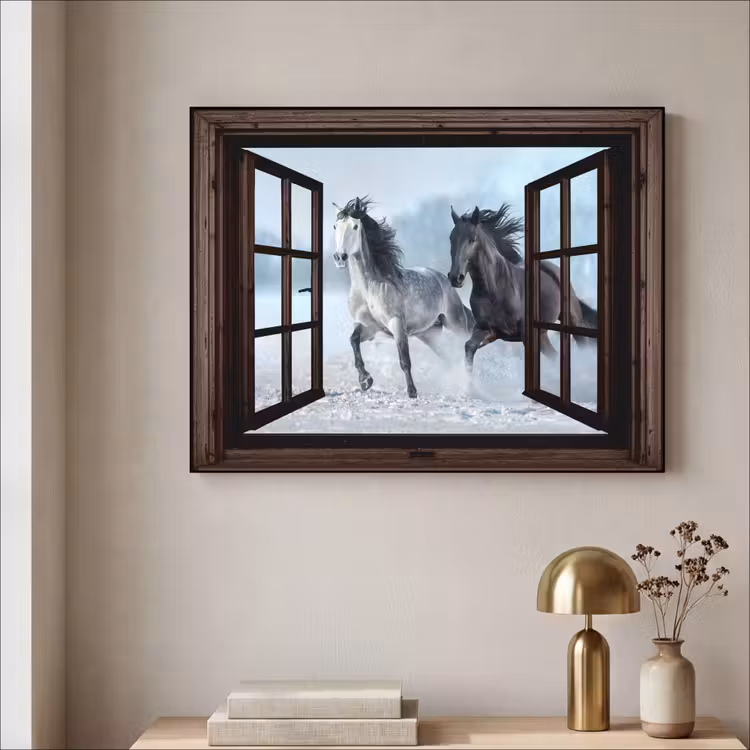Art Frame - Pferde - Winter - Tiere - Natur - Durchblicken — 4