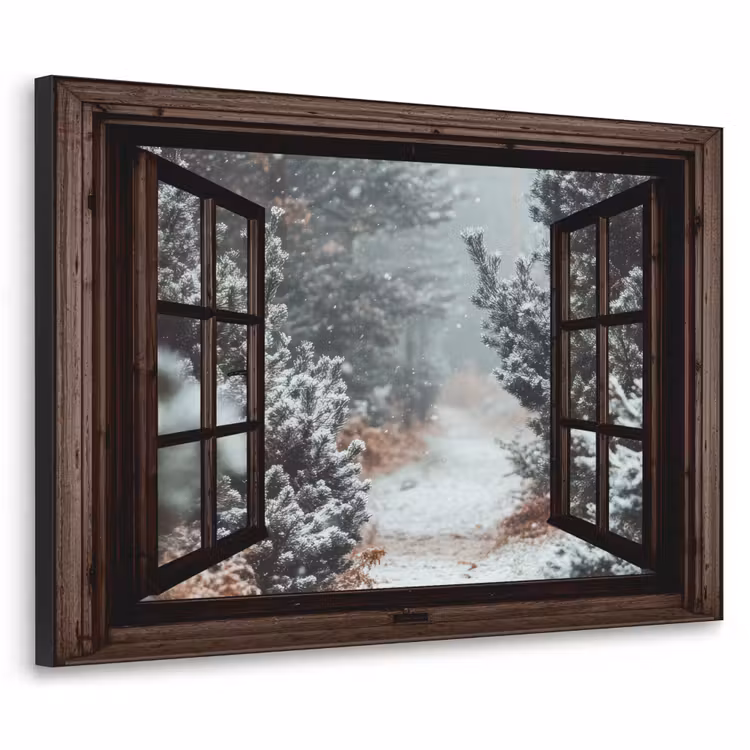Art Frame - Wald - Winter - Bäume - Natur - Weg - Aussicht — 1