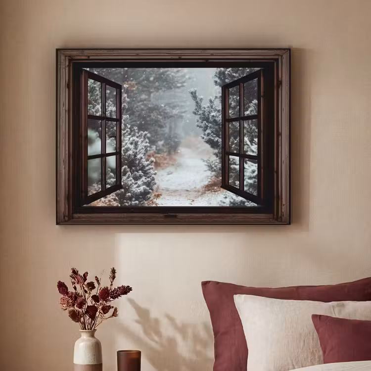 Art Frame - Wald - Winter - Bäume - Natur - Weg - Aussicht — 2