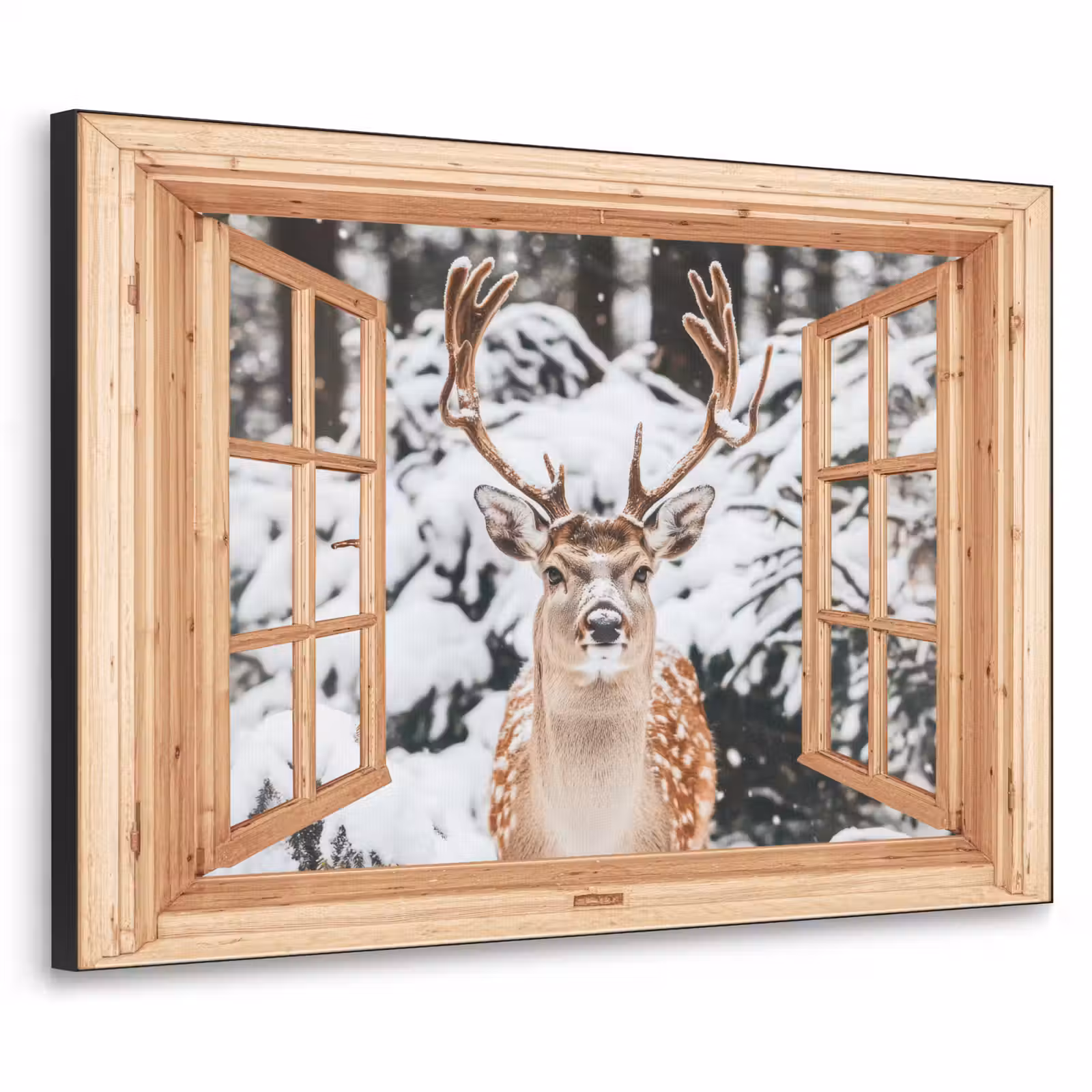 Art Frame - Durchsichtig - Hirsche - Schnee - Winter - Wald - Tiere — 1