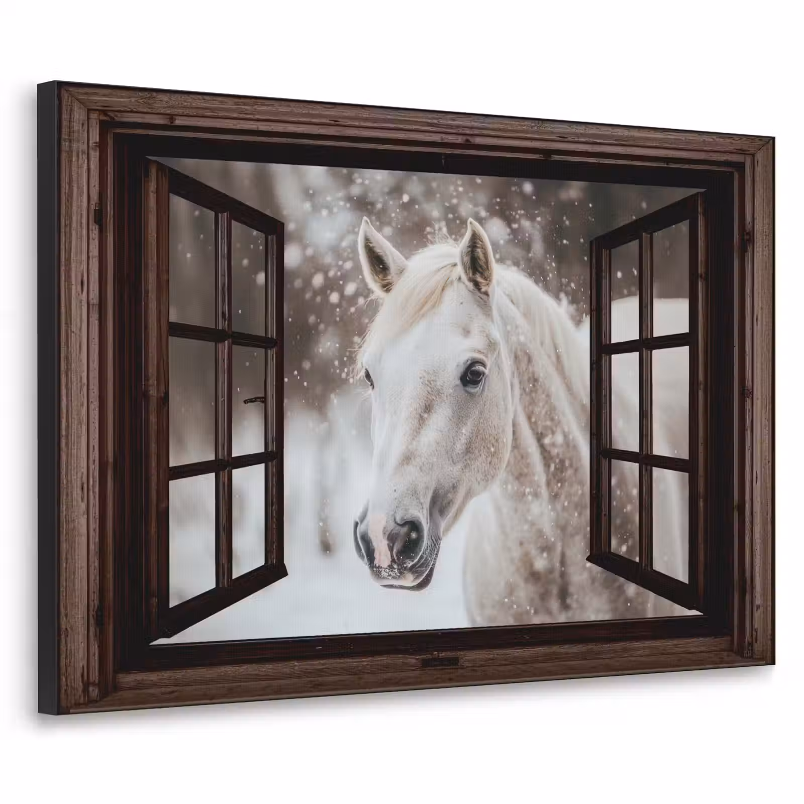 Art Frame - Durchsichtig - Pferd - Weiß - Winterlandschaft - Schnee — 1