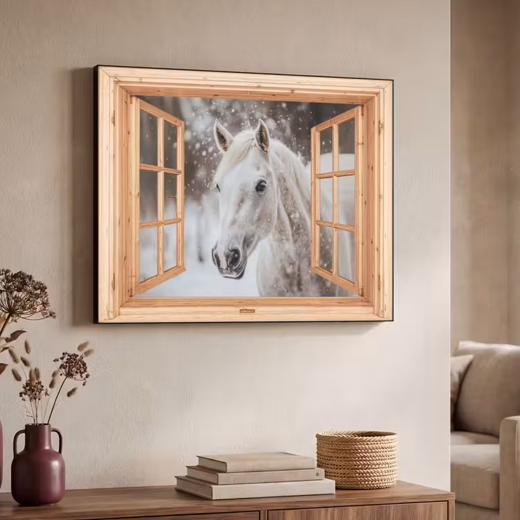 Art Frame - Durchsichtig - Pferd - Weiß - Winter - Tiere — 3