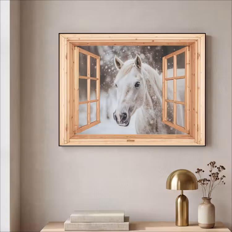 Art Frame - Durchsichtig - Pferd - Weiß - Winter - Tiere — 4