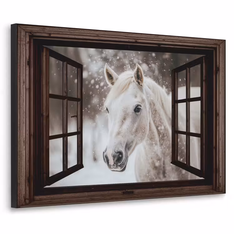 Art Frame - Durchsichtig - Pferd - Weiß - Winterlandschaft - Schnee — 1