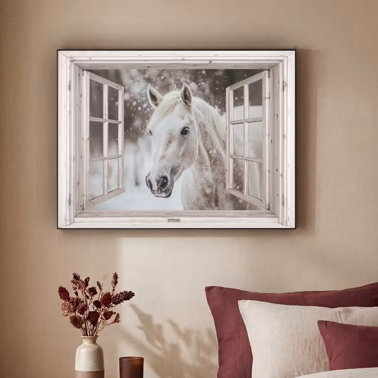 Art Frame - Pferd - Weiß - Winter - Schnee - Durchsichtig - Tiere — 2